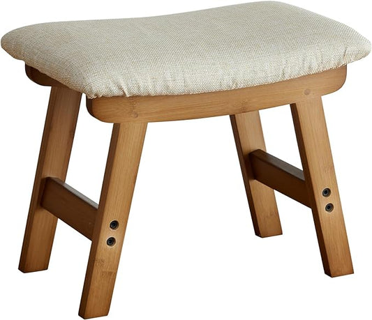 viewcare Foot Stools Ottoman, Small Soft Footrest Ottoman with Wood Legs, Sofa Footrest Extra Seating for Living Room Entryway Office