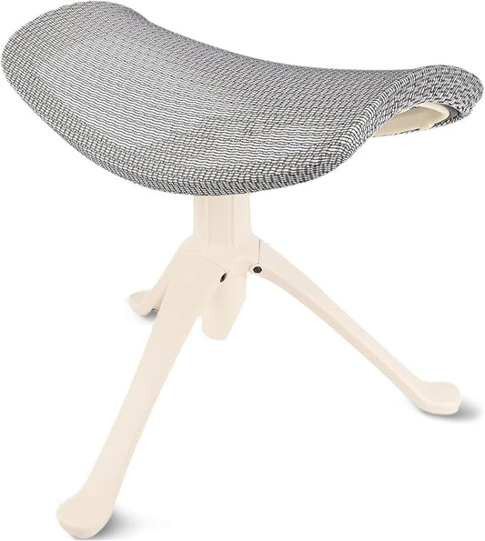 Under Desk Footrest, 2-in-1 Height Adjustable Rotatable Ergonomic Under Desk Foot Rest Ottoman, Rolling Leg Rest Stool with Breathable Mesh and Nylon Frame for Home Office
