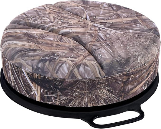 5 Gallon Bucket Seat with 3" Thick Seat Foam Cushion, 360°Swivel Bucket Lid Seat, Waterproof & Silent Bucket Seats for Dove Duck Hunting, Ice Fishing, Baseball, Camping