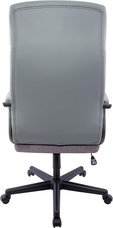 STAPLES Rutherford Ergonomic Manager & Executive Office Chair, High Back Swivel, Adjustable Height, Luxura Faux Leather, Gray
