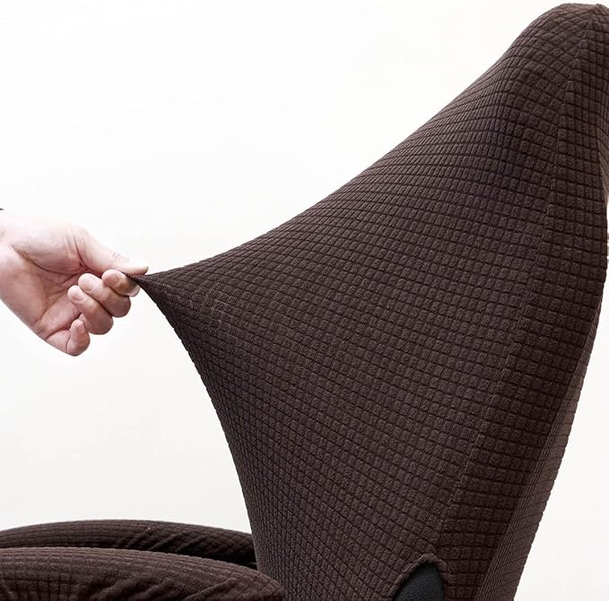 Melaluxe Office Chair Cover with Armrest Covers， Universal Stretch Desk Chair Cover, Computer Chair Slipcovers - Dark Coffee