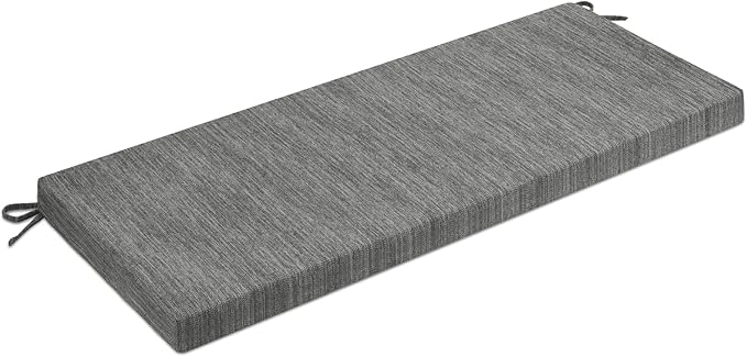 baibu 48 Inch Classic Solid Color Bench Cushion with Ties, Non-Slip Indoor Rectangle Bench Seat Cushion Standard Size Foam Pad with Machine Washable Cover - One Pad Only (Grey, 48x16x1.5 Inch)