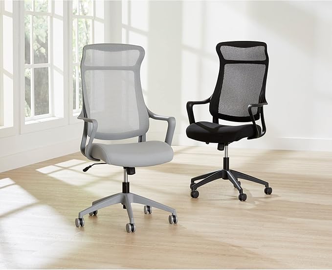 Realspace® Lenzer Mesh High-Back Task Office Chair, Black, BIFMA Compliant