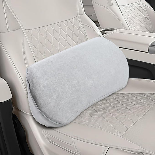 wuyaoyao Lumbar Support Pillow for Car, Memory Foam Auto Seat Lower Back Support Cushion for Back Pain Relief, Ergonomic Comfortable Driving Seat Lumbar Pillow, Universal Car Accessories (Gray)