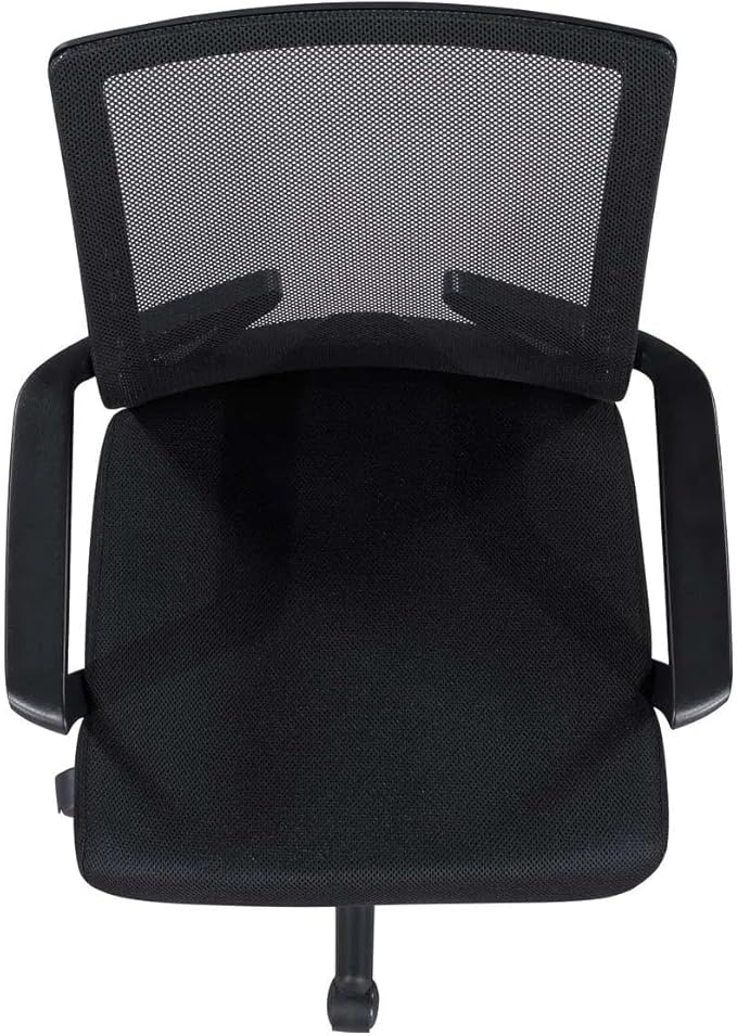 Mesh Office Chair, Black, Mid-Back Ergonomic Desk Chair with Breathable Mesh Backrest, Lumbar Support, High-Density Foam Seat, Adjustable Features, 23.20 x 25.00 x 40.16 in