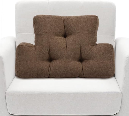 Back Pillow for Recliner Lumbar Support Pillow Soft and Fluffy Back Support Cushion Thick Lumbar Cushion for Chairs, Recliners,Sofa, Couch and Bed for Pain Relief Brown