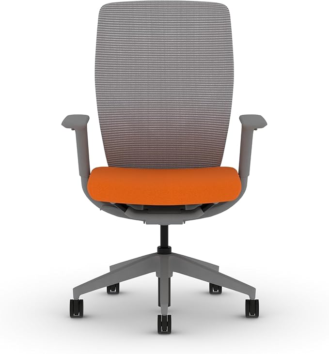 HON Flexion Mesh Office Chair, Height Adjustable Arms, Conference Room Chairs with Lumbar Support, Titanium Mesh, Titanium Frame, Apricot