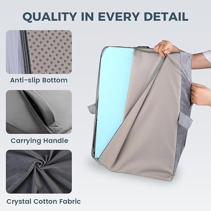 3-Height Adjustable Wide Leg Elevation Pillows for After Surgery or Sleeping, Memory Foam Support for Both Legs, Knee & Ankle Wedge for Swelling & Circulation, Removable Washable Velvet Cover