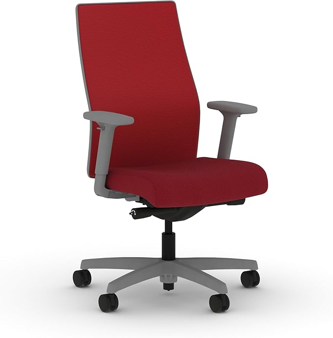 HON Ignition 2.0 Mid Back Task Chair, Spectrum Mesh, Advanced Synchro-Tilt Control, Office Chair with Lumbar Support, Height and Width Adjustable Arms, Titanium Frame, Bullseye