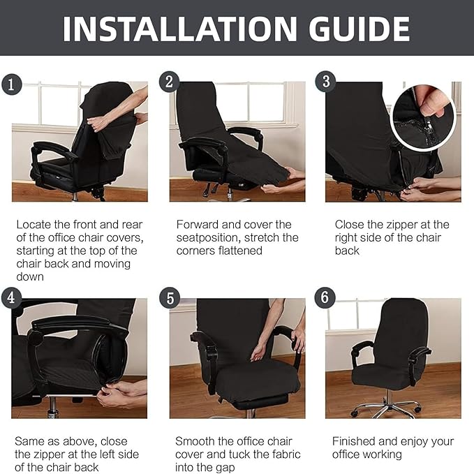 Velvet Plush Stretchable Office Desk Chair Cover Cat Proof with Wheels, Chair Seat Cover with Armrest Protector for Pets & Kids, Removable for Ergonomic Mesh Computer Rolling Chair, Beige, XL