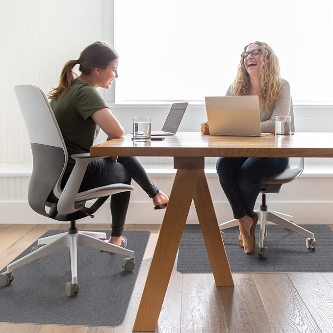 Sycoodeal Office Chair Mat for Hardwood Floor,Office Computer Gaming Chair Mat for Tile Floor,Large Floor Protector Rug,Anti-Slip,Easy to Clean,Grey(55"x36")