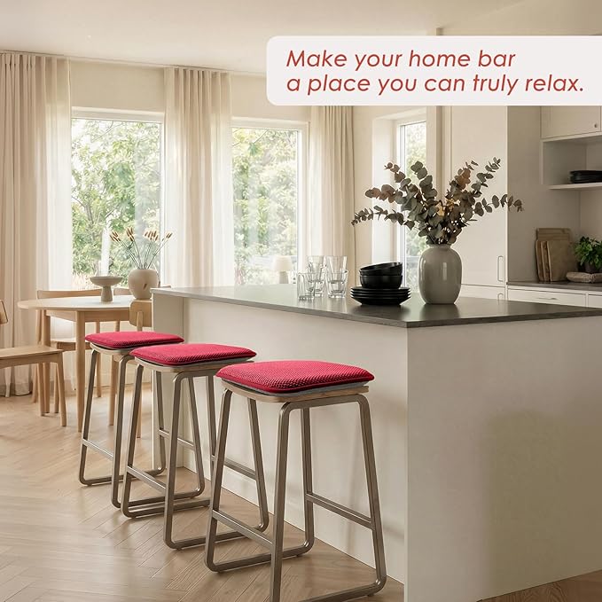 SWEMSTAR Chair Cushions - 15"*17" Kitchen Dining Chair Pads Foam Seat Cushion for Chairs Barstool Cushions Non Slip Seat Pad