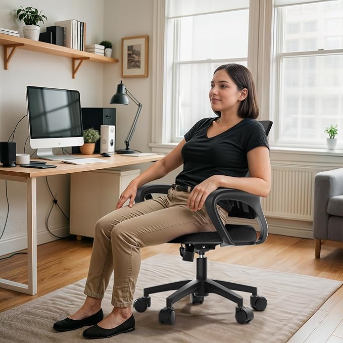 Ergonomic Office Chair 24P - 330Lbs, Breathable Mesh Computer Desk Chair with Lumbar Support & Armrest, Rolling Swivel Adjustable Tilt Lock for Home Office/Gaming, Bedroom Study