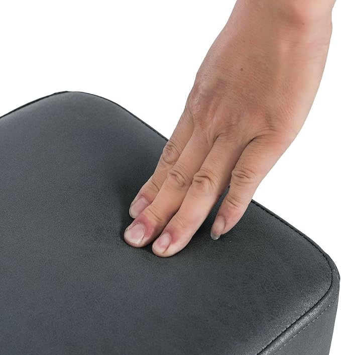 Joveco Small Footstool Ottoman Fabric Footrest Modern Rectangular Foot Stools for Living Room Bedroom (Dark Gray)