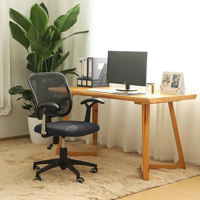 FORCHEER Black Office Chair Seat Cover Water-Resistant 18inch Stretch Jacquard Computer Chair Seat Cushion Slipcover 1 Piece Washable