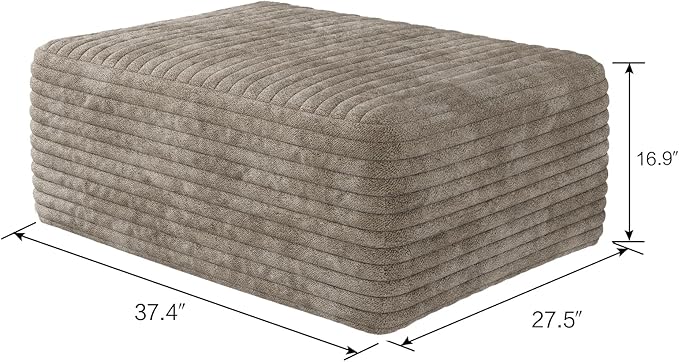 135" U Shaped Sectional Couch with Ottoman, Large Sectional Couches for Living Room, Plush Corduroy Convertible Sleeper Sofa, Compressed Foam Sofa in a Box No Assembly, Left Facing Chaise, Camel