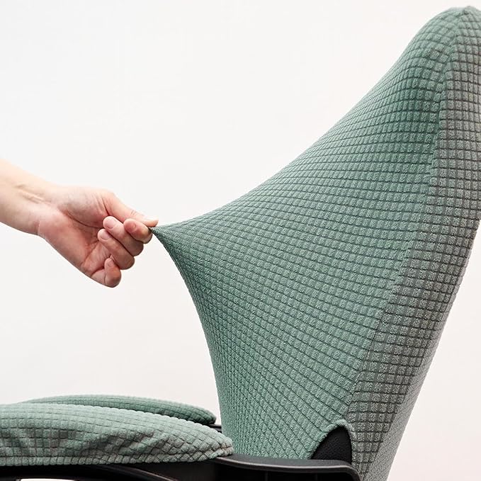 Melaluxe Office Chair Cover with Armrest Covers， Universal Stretch Desk Chair Cover, Computer Chair Slipcovers - Matcha Green