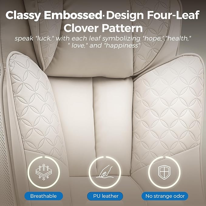 GTPLAYER Big and Tall Office Chair, Wide Ergonomic Gaming Chair with Deluxe Embossing Designed Leather with Foot Rest,150°Reclining Adjustable Soft Armrests Pocket Spring Back Support and Pillow