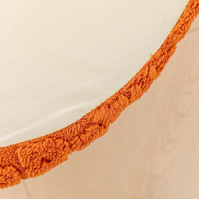 Asuprui Pouf Ottoman Foot Rest – Plush Round All-in-one Foam Stool for Cozy Lounging, Floor Pouf & Chic Decor (Rust Orange)