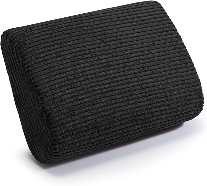 Large Lumbar Cushion Lumbar Support Pillow, Ergonomic Lumbar Pillow with Machine Washable, Help Relieve Pain of Back, Lumbar, Tailbone and Sciatic Nerve Support. (Black)