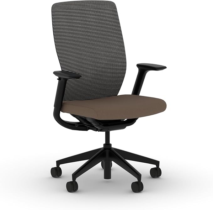 HON Flexion Mesh Office Chair, Height Adjustable Arms, Conference Room Chairs with Lumbar Support, Black Mesh, Black Frame, Bark