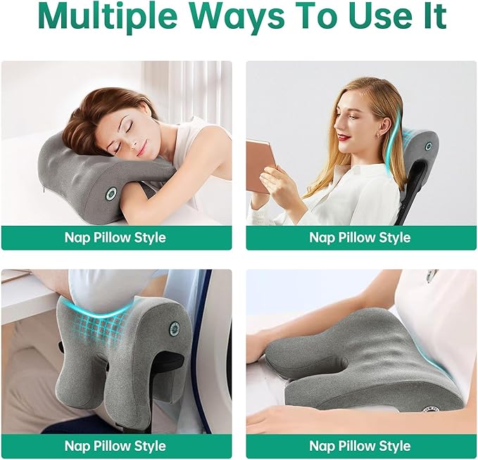 MOONYOOY Office Chair Headrest Pillow Attachment & Desk Nap Cushion, Memory Foam Neck Support with U-Shape Hanger Design for Office Chairs, Armrest Elbow Relief, and Restful Power Napping