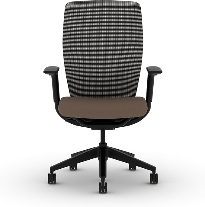 HON Flexion Mesh Office Chair, Height Adjustable Arms, Conference Room Chairs with Lumbar Support, Black Mesh, Black Frame, Bark