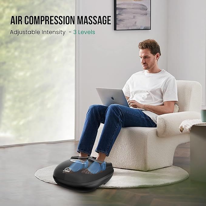 Snailax Shiatsu Foot Massager with Heat, Deep Kneading, Compression, Vibration, Feet Massager Machine for Plantar Fasciitis, Neuropathy, Foot Warmer Under Desk, Size 13, Gifts for Men, Women