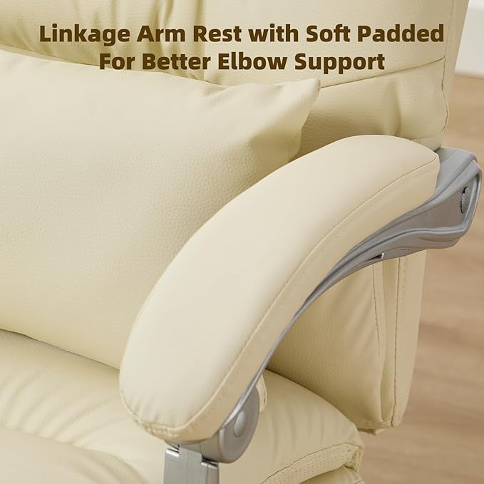 Massage Office Chair with Foot Rest,6 Points Vibration, Executive Office Chairs Tall Office Chair,Ergonomic Reclining Desk Chair