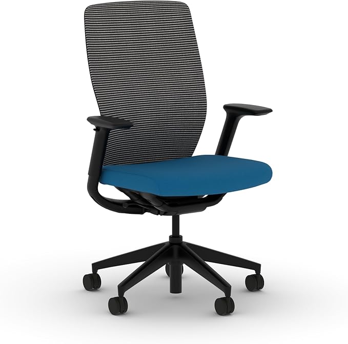 HON Flexion Mesh Office Chair, Height Adjustable Arms, Conference Room Chairs with Lumbar Support, Black Mesh, Black Frame, Peacock
