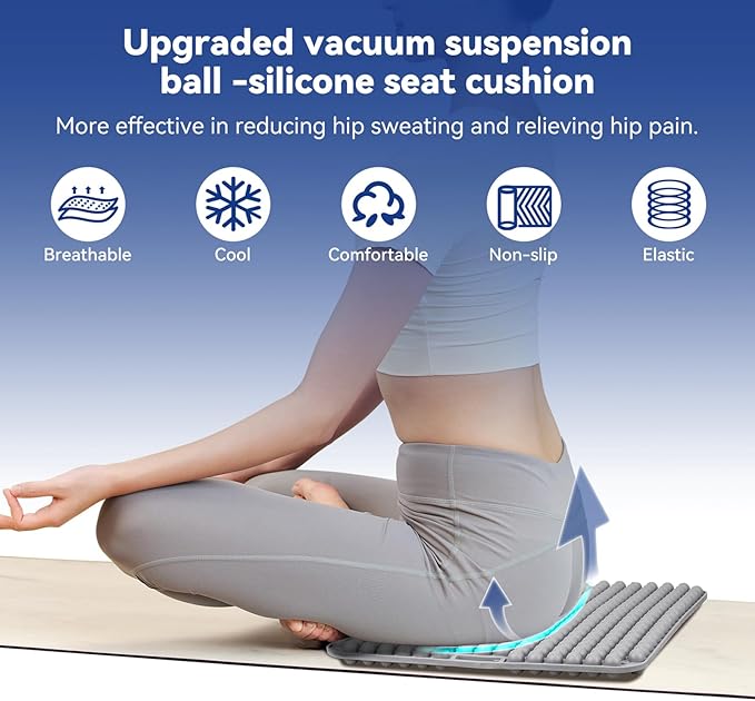 Seat Cushion for Long Sitting Hours on Office & Home Chair, with 3D Non-Slip for Office Chair Cushions, Car Seats, Airplane Seat, Wheelchair, Desk Chair,Cushion Lab, Long Trips (Grey)