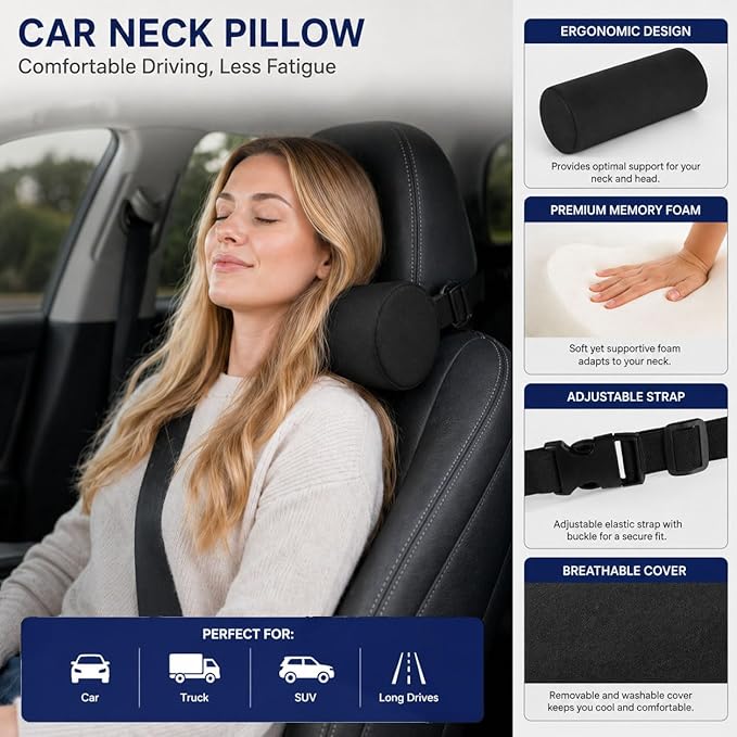 Lumbar Pillow, Lumbar Support Pillow for Office Chair & Car, Have Ajustiable Strap & Washable Cover, 11 Inch Lower Back Support for Office chair, Car, Bed Back Pain Relief & Posture Correction