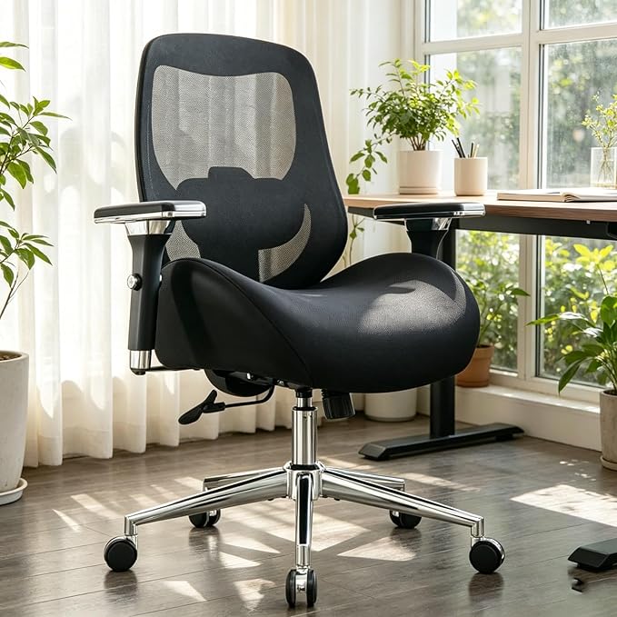 Breathable Mesh Office Chair, Ergonomic Desk with Lumbar Support, Adjustable Armrests, 360掳 Swivel Rolling Computer for Home, Cool Comfort All Day