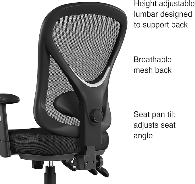 STAPLES Ergonomic Task Chair, Mesh, Black, 2-Pack