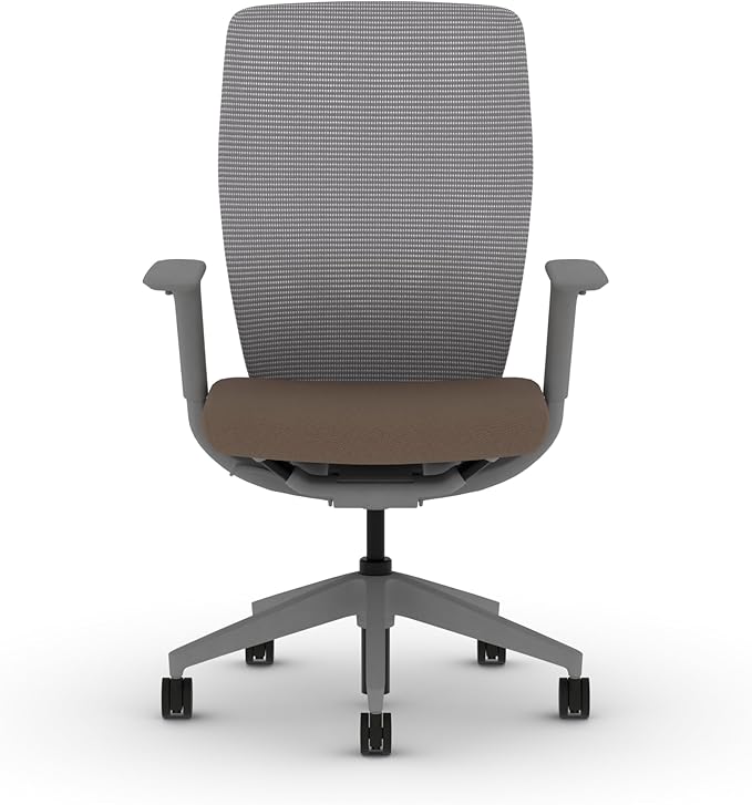 HON Flexion Mesh Office Chair, Height Adjustable Arms, Conference Room Chairs with Lumbar Support, Titanium Mesh, Titanium Frame, Bark