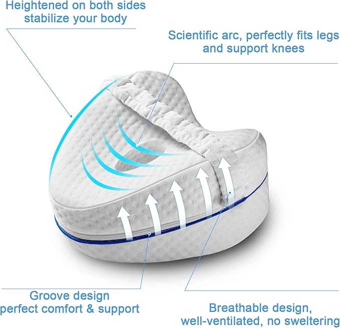 Vertdens Leg Pillow, Knee Pillow for Side Sleepers, Leg Pillows for Sleeping, Knee Cushion for Sleeping,Suitable for Relieving Leg, Back, Knee Pain