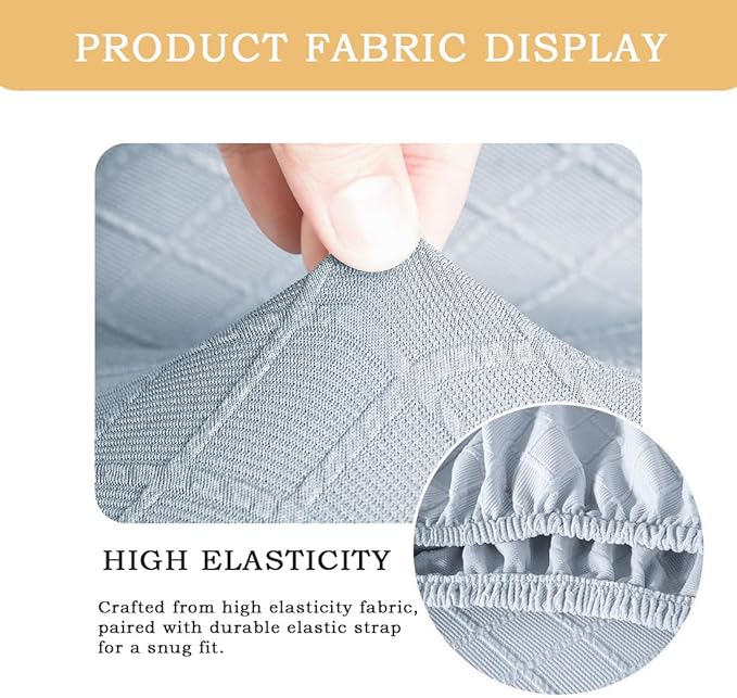 Ergonomic Office Chair Covers Set with Headrest Cover Stretch Desk Computer Chair and Headrest Slipcovers Washable Protector Slipcovers for Swivel Computer Chair 4 Pieces Silver Gray
