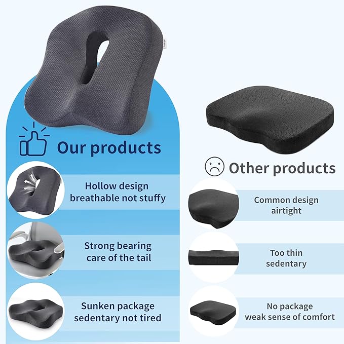 seeknow Ultimate Comfort Memory Foam Donut Cushion for Women/Men Donut Cushions for Sitting Postpartum Pillow Doughnut Pillow for Extra Large Size for Office Chair, Car, and Home Seating