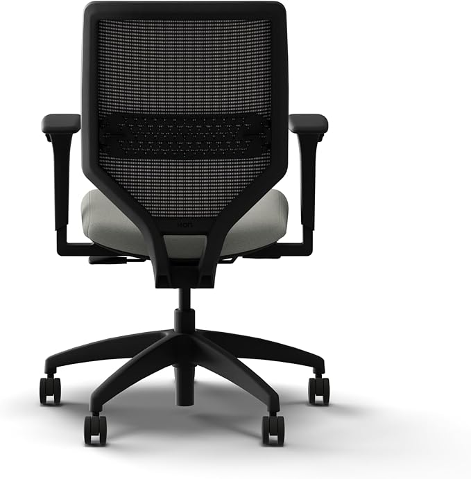 HON Solve Office Chair, Ergonomic Office Chair Mesh Back Support, Adjustable Lumbar Support, Height Adjustable Arms, Black Frame, Fog