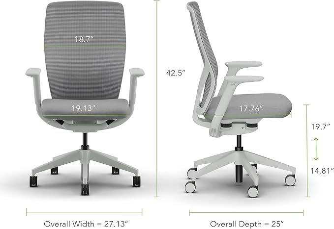 HON Flexion Ergonomic Mesh Office Chair with Lumbar Support, Height‑Adjustable Arms, Weight‑Activated Flex Seating, Swivel Desk or Conference Chair, Titanium Frame, Aspen