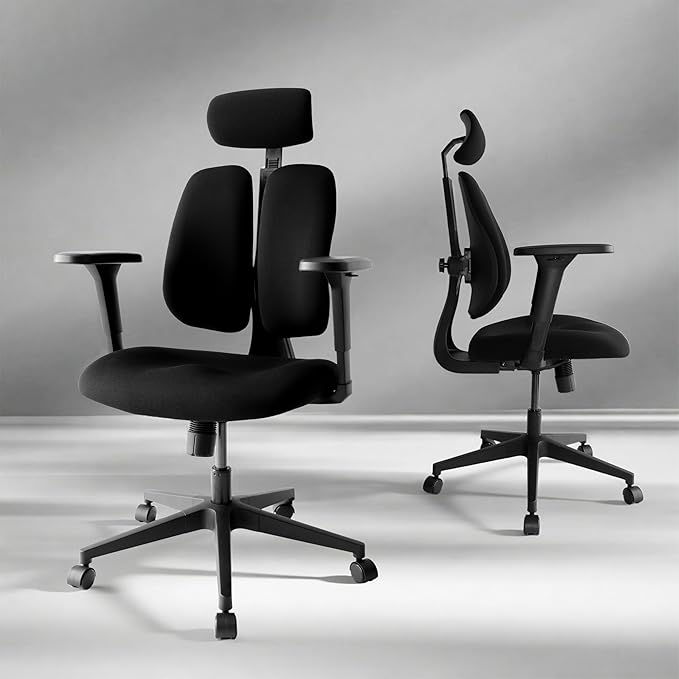 Ergonomic Office Chair with Dynamic Split-Back, 3.15" Thickened High-Density Molded Foam Seat, 4D Adjustable Armrests, High Back Computer Desk Chair, Flex S3