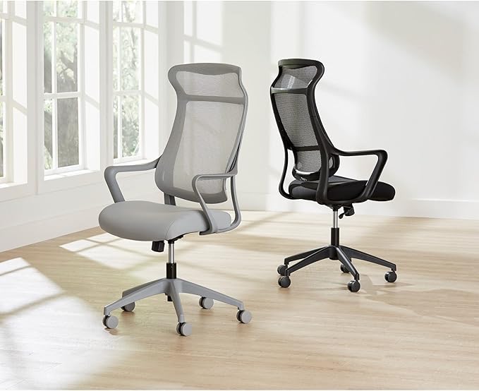 Realspace® Lenzer Mesh High-Back Task Office Chair, Black, BIFMA Compliant