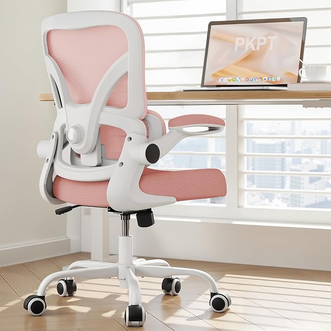 Mesh Office Chair, 330LBS Ergonomic Desk Chair with Adjustable Lumbar Support, Executive Computer Chairs for Home Office, Pink