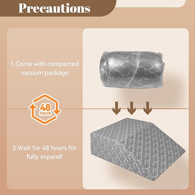 SUBCULTUREPICK Leg Elevation Pillows,Wedge Pillow for After Surgery, 8" Leg Support Adjustable, Comfort Care for Back Knee Hip Ankles Pain, Memory Foam Knee Pillow for Sleeping Blood Circulation Grey