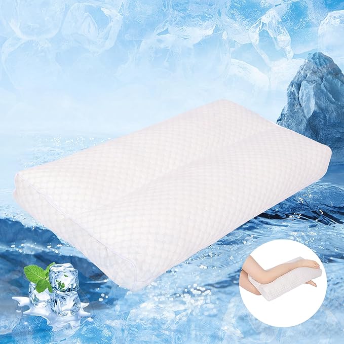 Cooling Knee Pillow for Side Sleeper, 5" Leg Pillow for Side Sleeping, 100% Cooling Fabric Pillow for Between Knees While Sleeping - High Support Alternative for Relieving Leg, Back, and Knee Pain