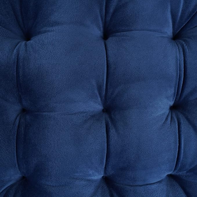 ELFJOY 4 Pack Chair Cushions for Dining Chairs Chair Pads Cushion for Kitchen Office Tufted Square Seat Cushion with Ties (U Shape Navy)