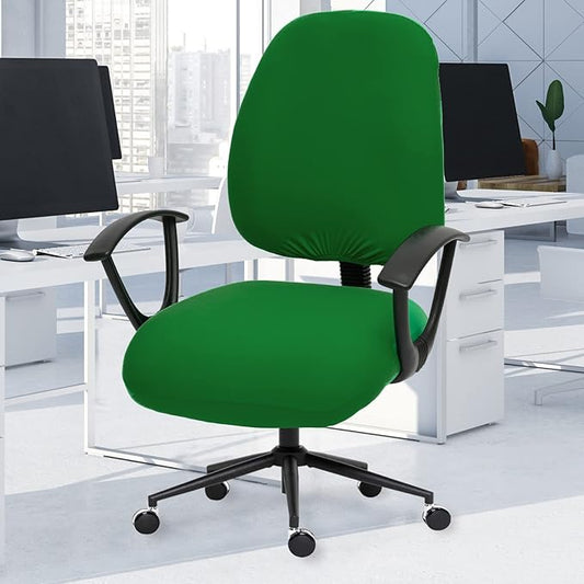 Super Stretchable Separate Office Chair Seat Covers - Universal Spandex Computer Chair Slipcover - 180GSM Washable Rotating Backrest Coverings & Cushion Protectors for Dogs, Cats, Pets