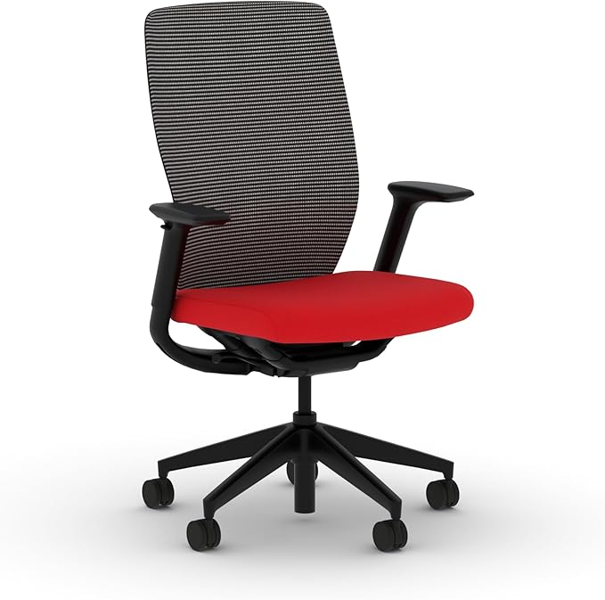 HON Flexion Mesh Office Chair, Height Adjustable Arms, Conference Room Chairs with Lumbar Support, Black Mesh, Black Frame, Ruby