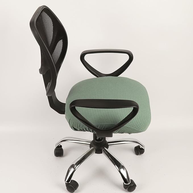 Melaluxe Stretch Jacquard Office Chair Cover, Removable Washable Desk Chair Cover Rotating Chair Seat Slipcover, Matcha