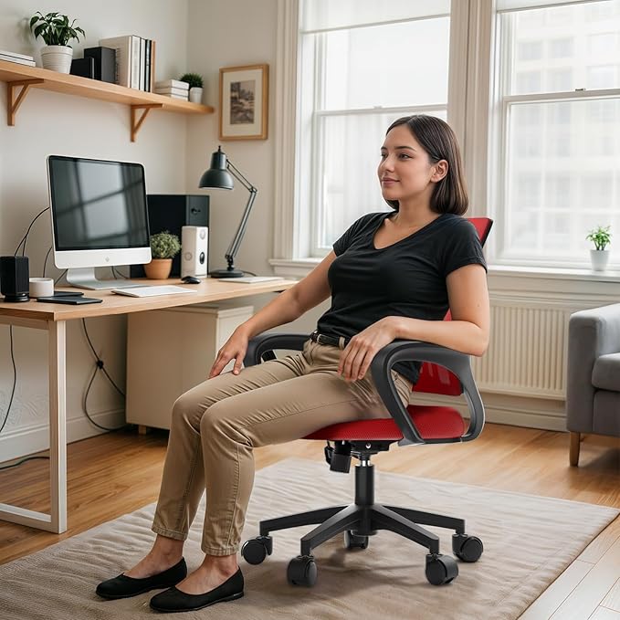 Ergonomic Office Chair 24P - 330Lbs, Breathable Mesh Computer Desk Chair with Lumbar Support & Armrest, Rolling Swivel Adjustable Tilt Lock for Home Office/Gaming, Bedroom Study